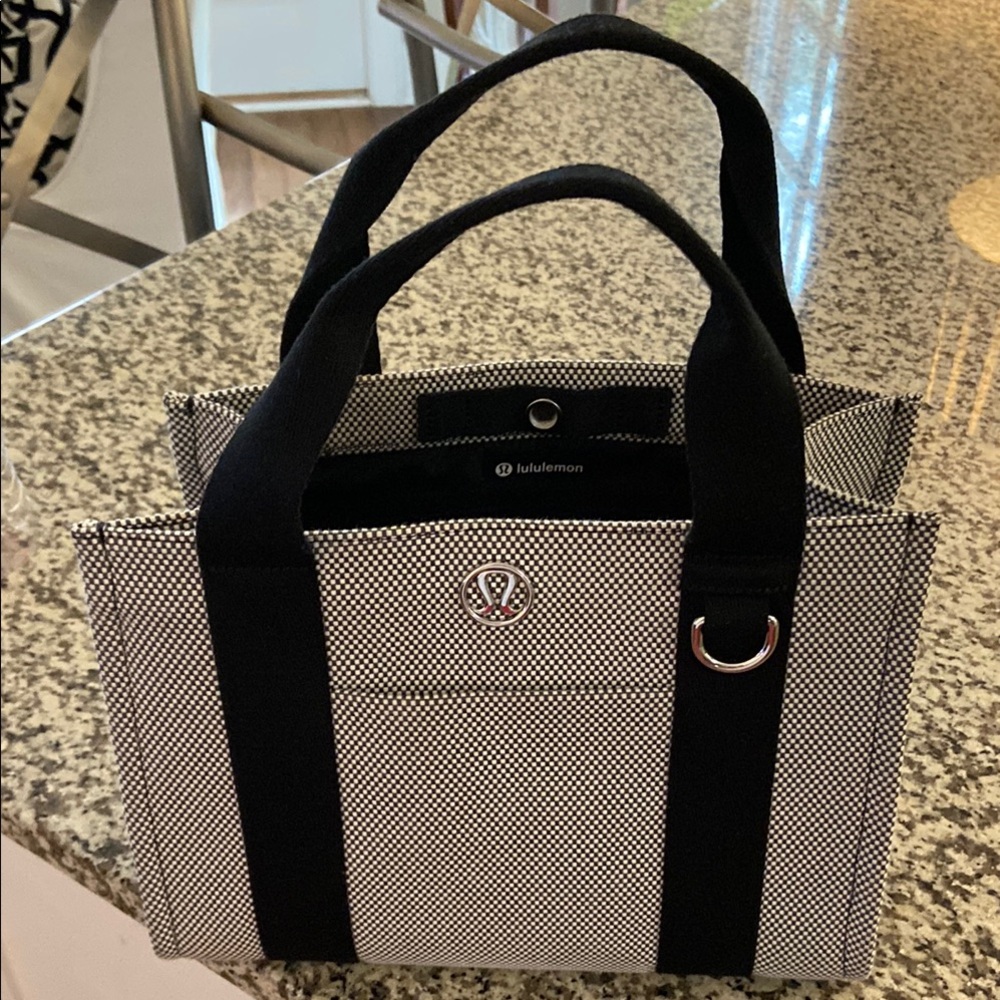 lululemon athletica Black and White Women's Tote Bag